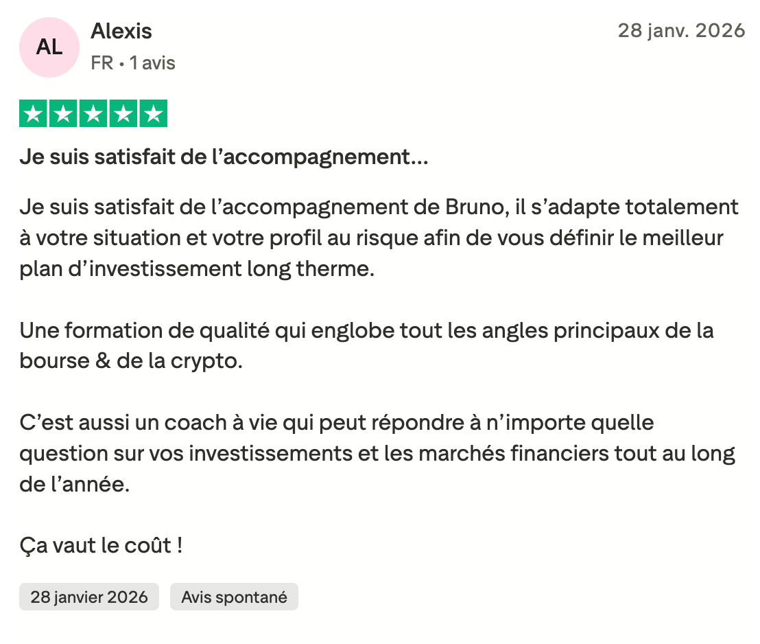 Avis d’Alexis sur l’accompagnement BCB INVEST SCHOOL